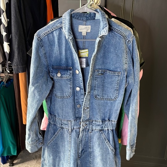 Universal Thread Denim Jumpsuit with Button Front - Picture 2 of 7